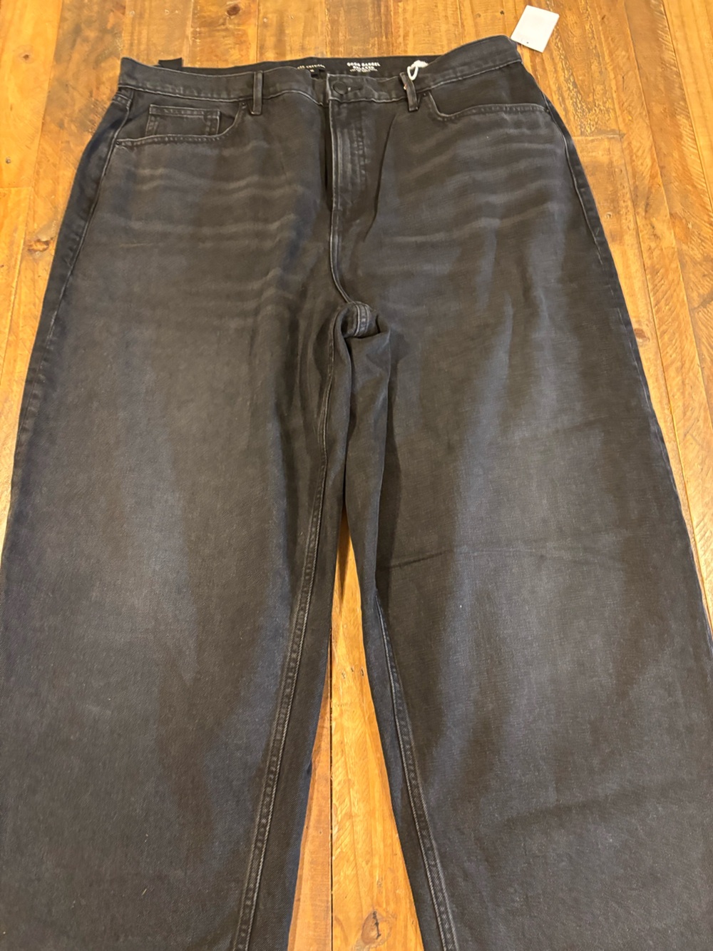Good American Good Barrel Washed Black Relaxed High-Rise Jeans